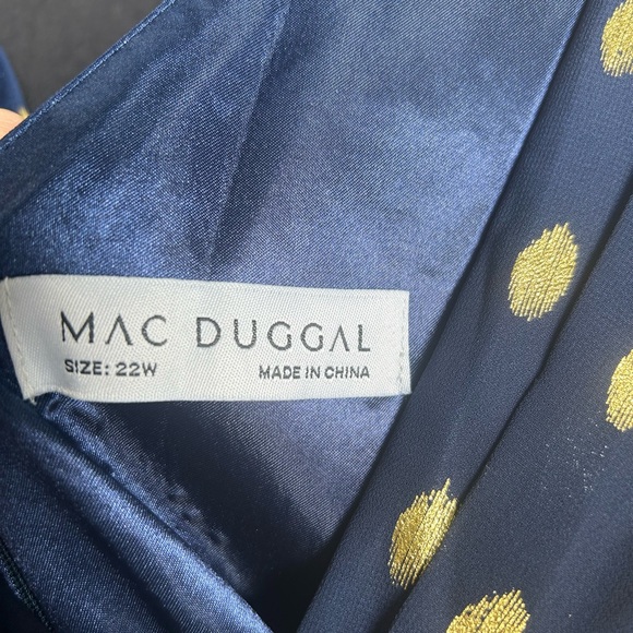 Mac Duggal 49309 NWOT Navy Polka Dot Dress - Picture 6 of 6